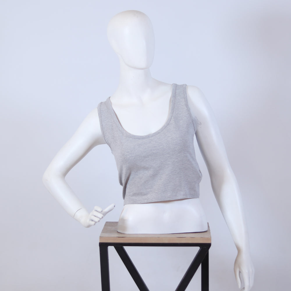 Women's Basic Scoop Neck Tank Top – Grey