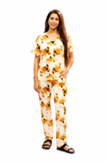 Women's Floral Printed Night Suit | Soft Cotton 2 Piece Loungewear Set