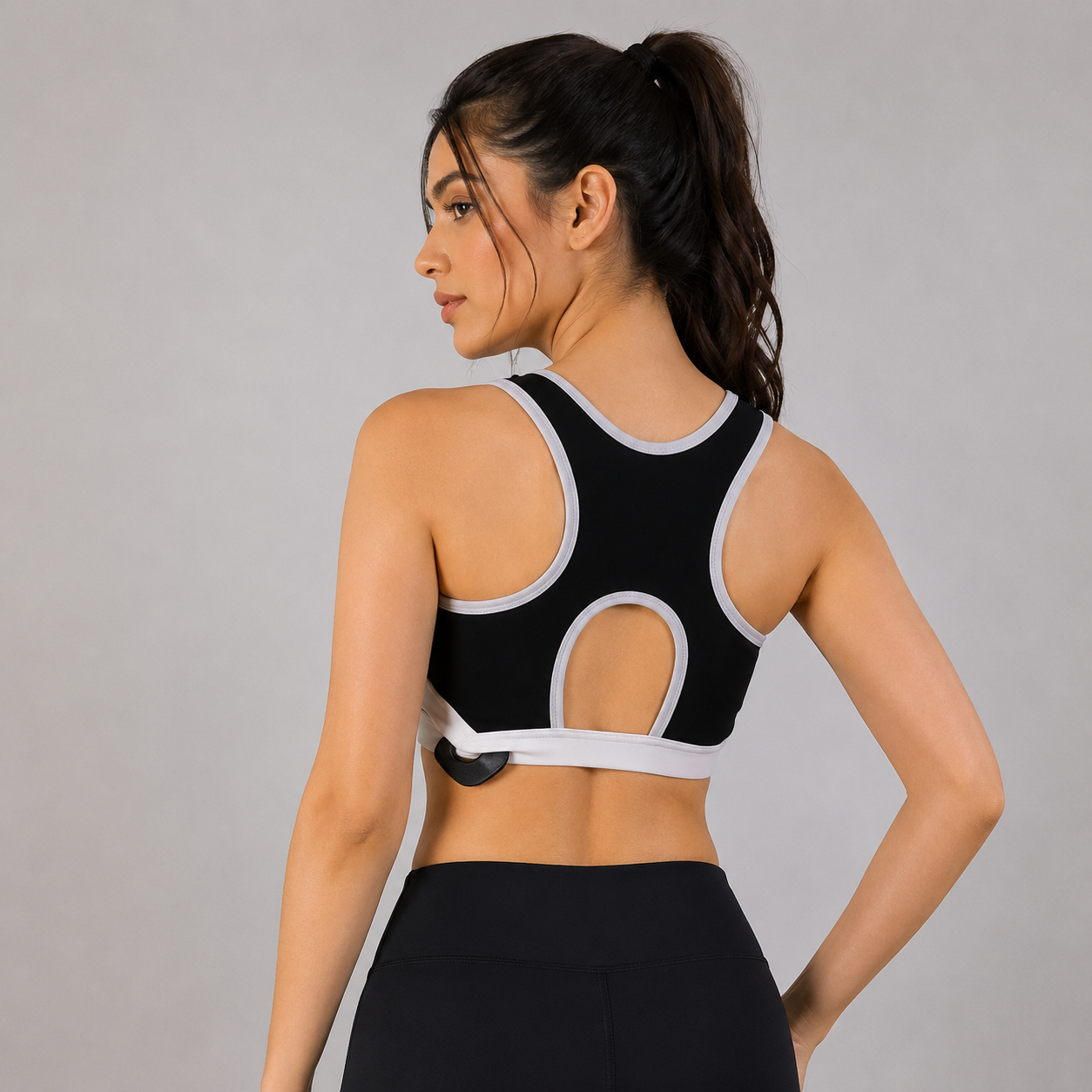 Contrast-Panel Performance Sports Bra