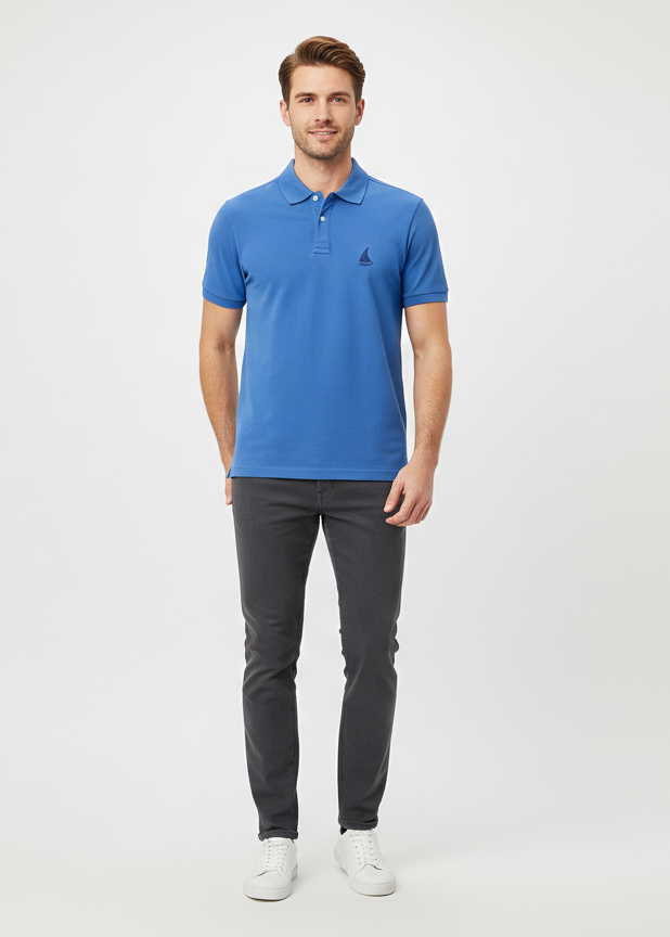 Mens Polo T-shirt - Sky Blue (Meme Brand) - MPT03