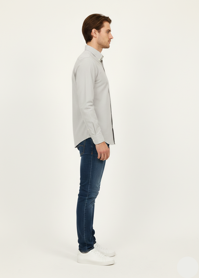 Men's Casual Shirt - Light Grey (Ralph Lauren Brand) MS-06