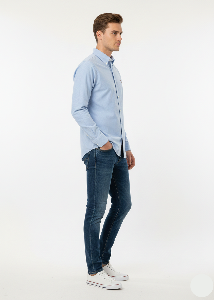 Men's Casual Shirt - Light Blue (Ralph Lauren Brand) MS-03
