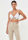 Playboy Branded Ribbed Triangle Bra Top (W-36)