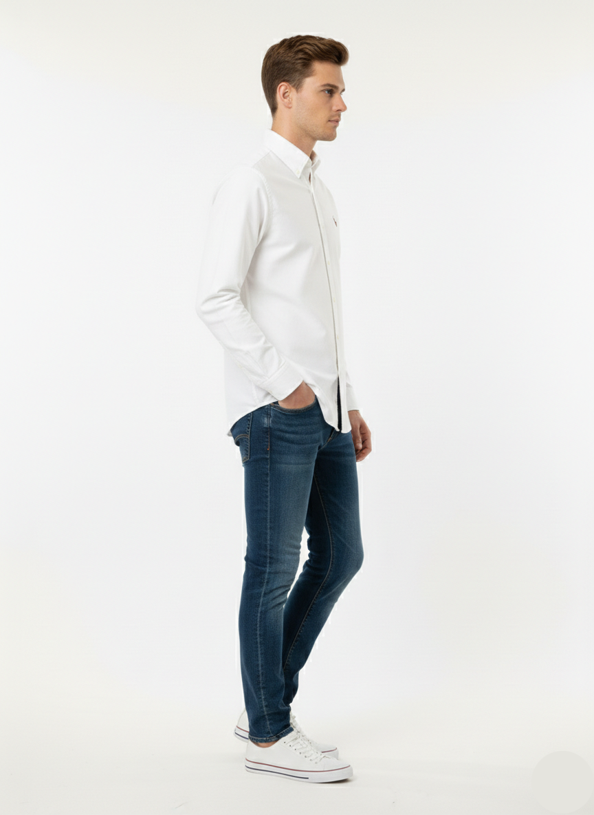 Men's Casual Shirt - White (Ralph Lauren Brand) MS-02