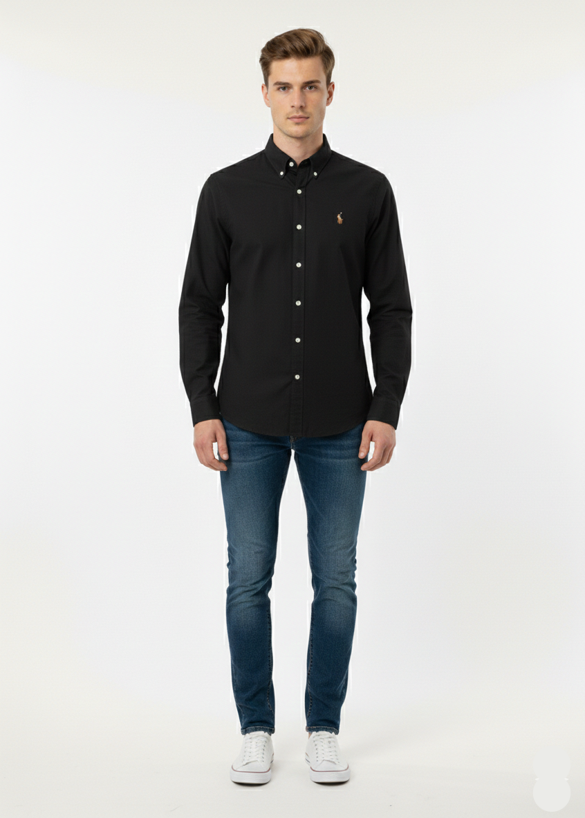 Men's Casual Shirt - Black (Ralph Lauren Brand) MS-08
