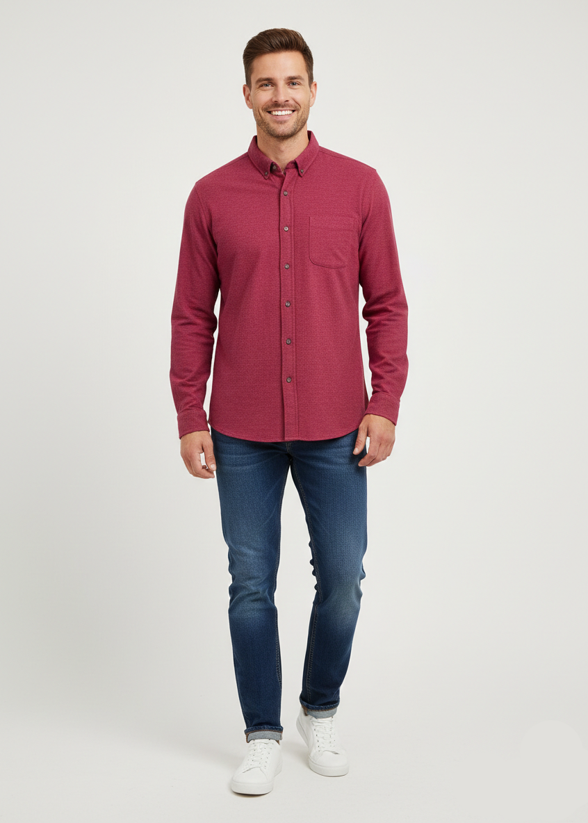 Mens Formal Shirt -Maroon (Laguna) MST-1