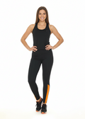Women’s Core-Tech Training Leggings – Black/Burnt Orange (Falcon Brand) W-17