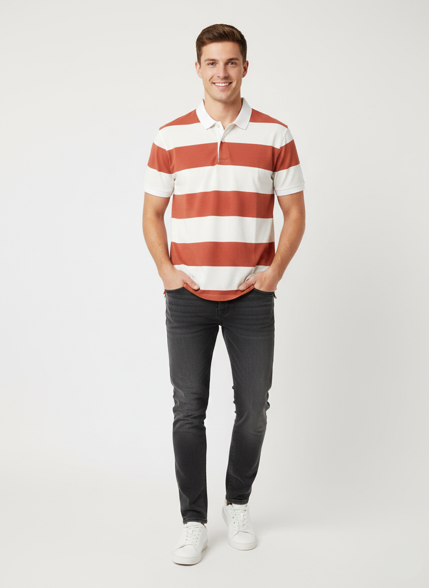 Mens Polo T-shirt - Orange (Spring Field Brand) - MPT02