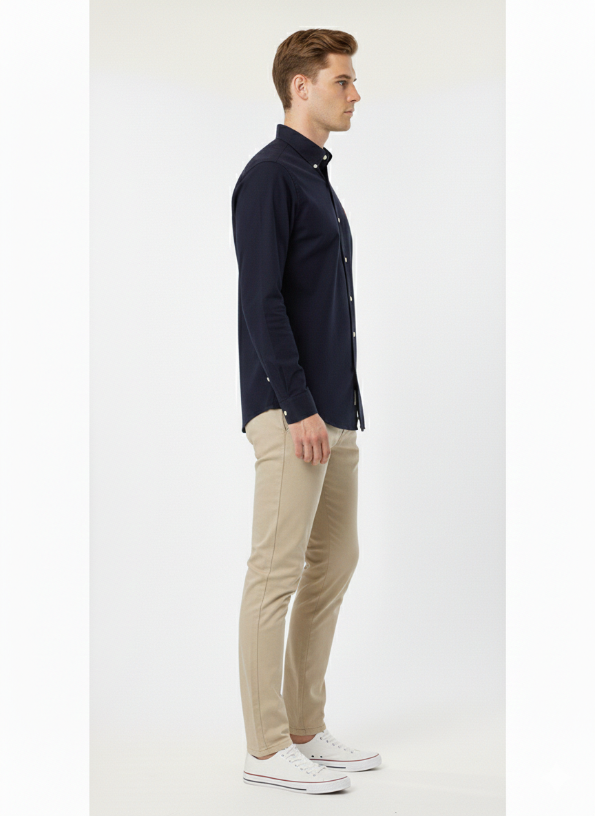 Men's Casual Shirt - Navy Blue (Ralph Lauren Brand) MS-07