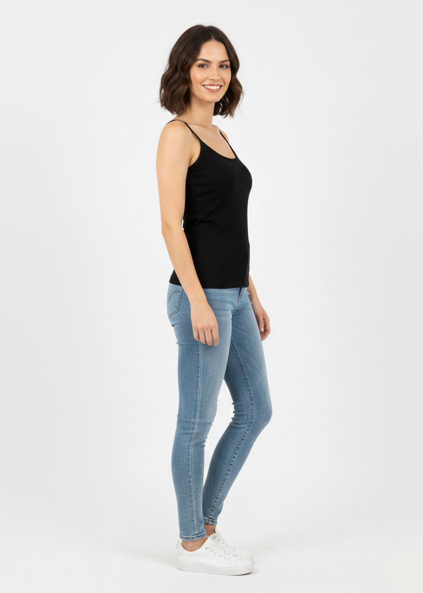 Women’s Sleeveless Tank Top – Black- WT-02