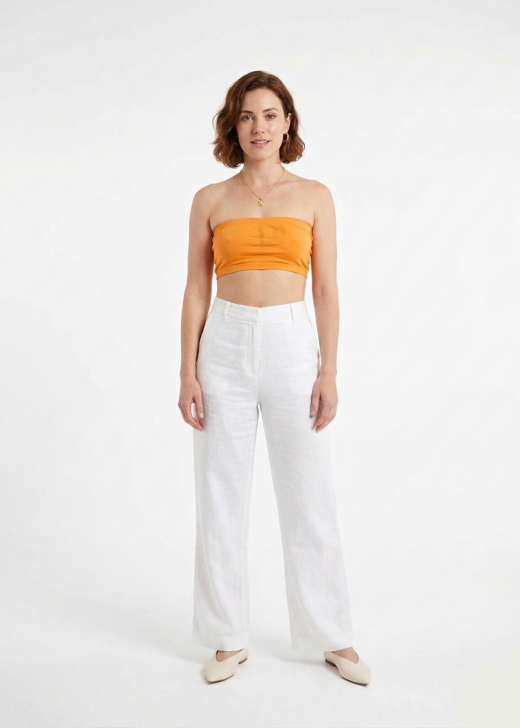 Linear Strapless Top - Orange - (W-28)