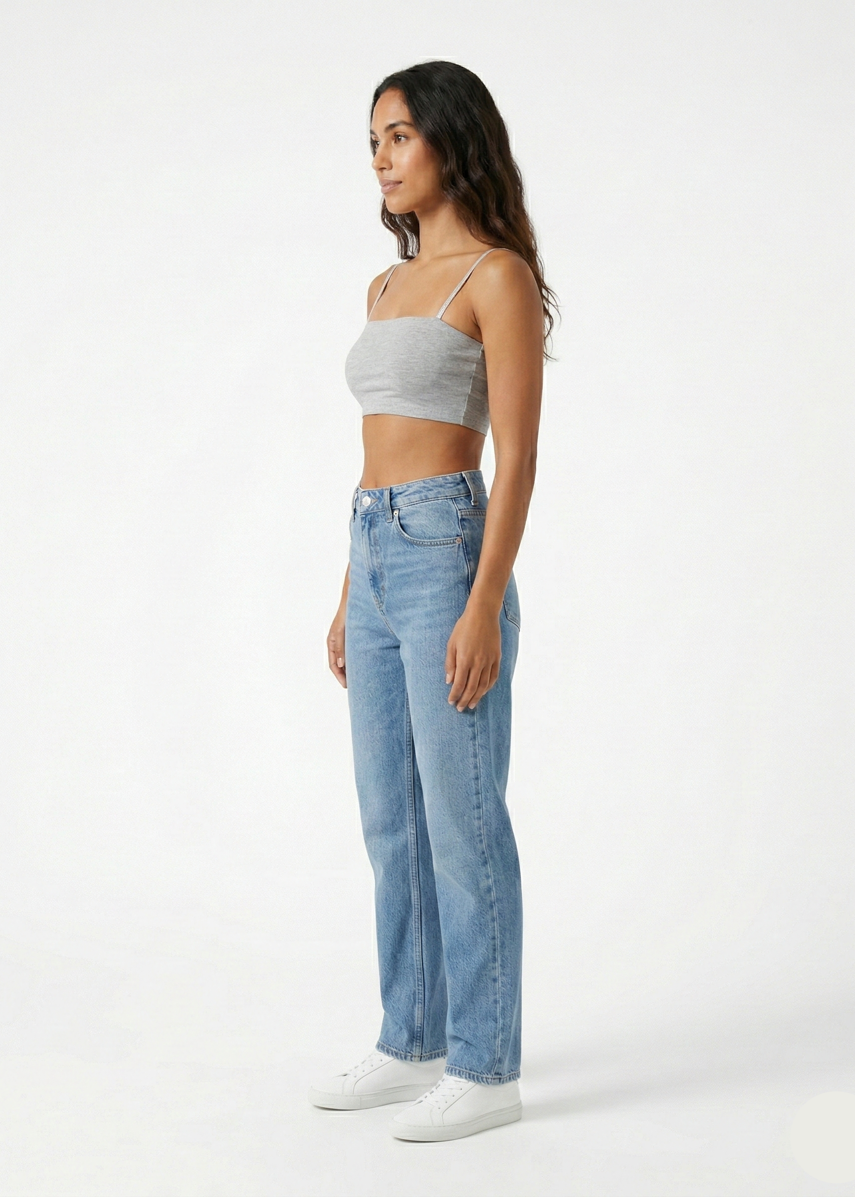 The Essential Ribbed Crop Tube Top – Heather Grey (W-28)