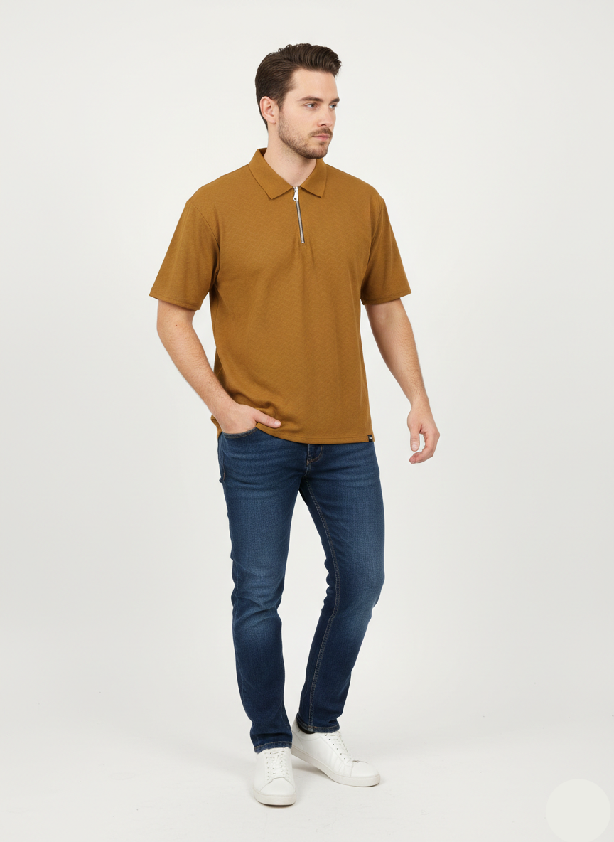 Men's Polo T-shirt - Brown Color (Western stop Brand) - MPT-11