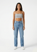 The Essential Ribbed Crop Tube Top – Heather Grey (W-28)