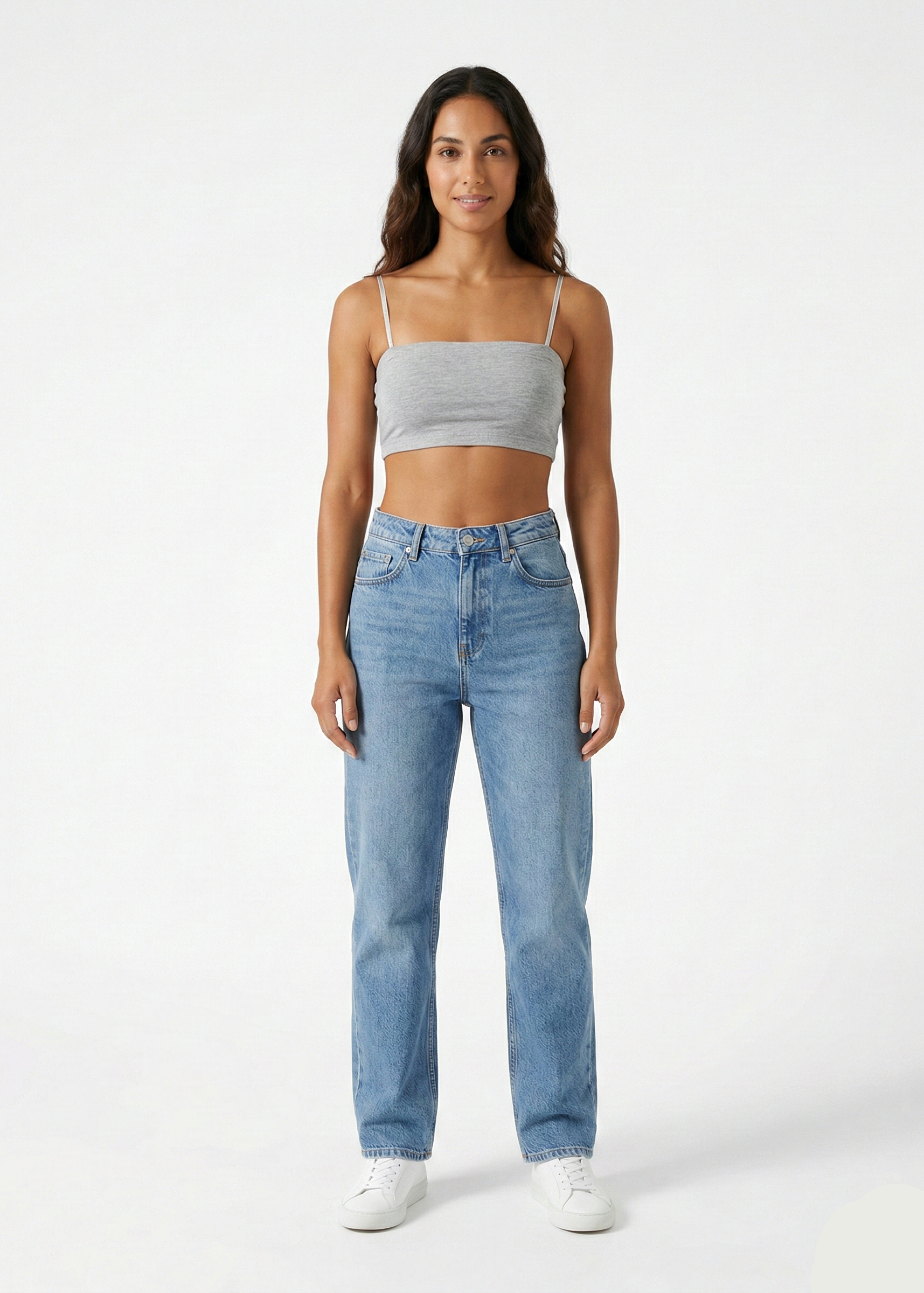 The Essential Ribbed Crop Tube Top – Heather Grey (W-28)