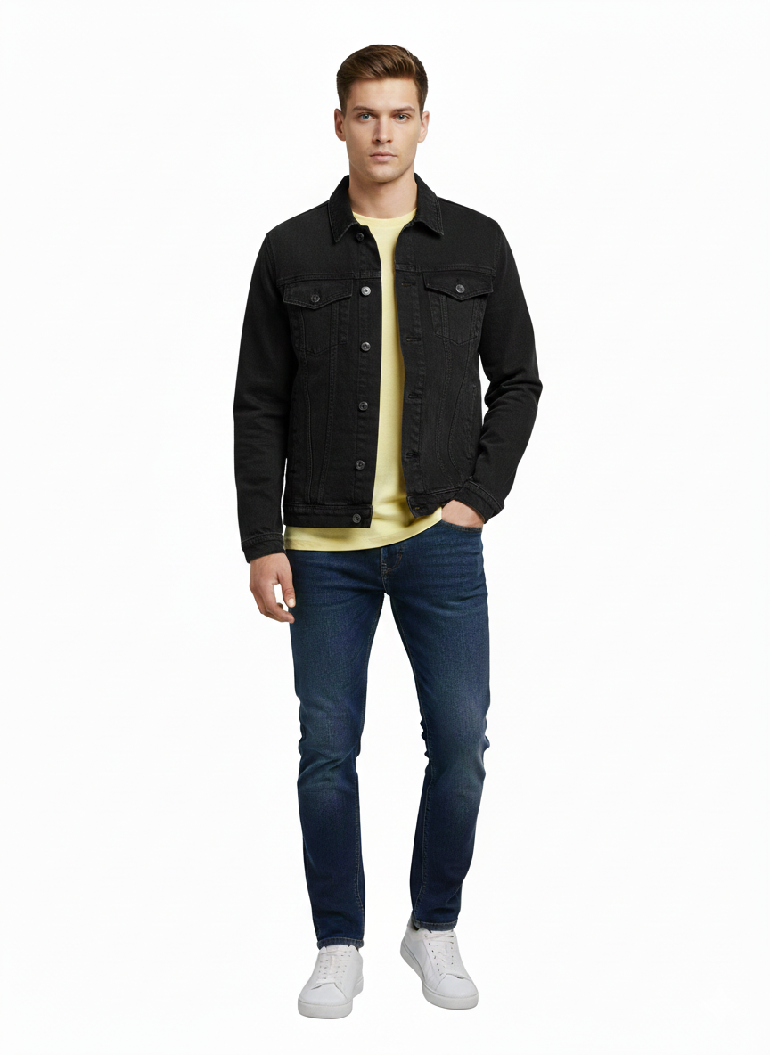 Mens Denim Jacket - Black (Carry Denim Brand)