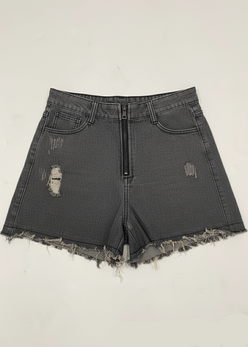 Girls Denim Shorts - Grey WST-1