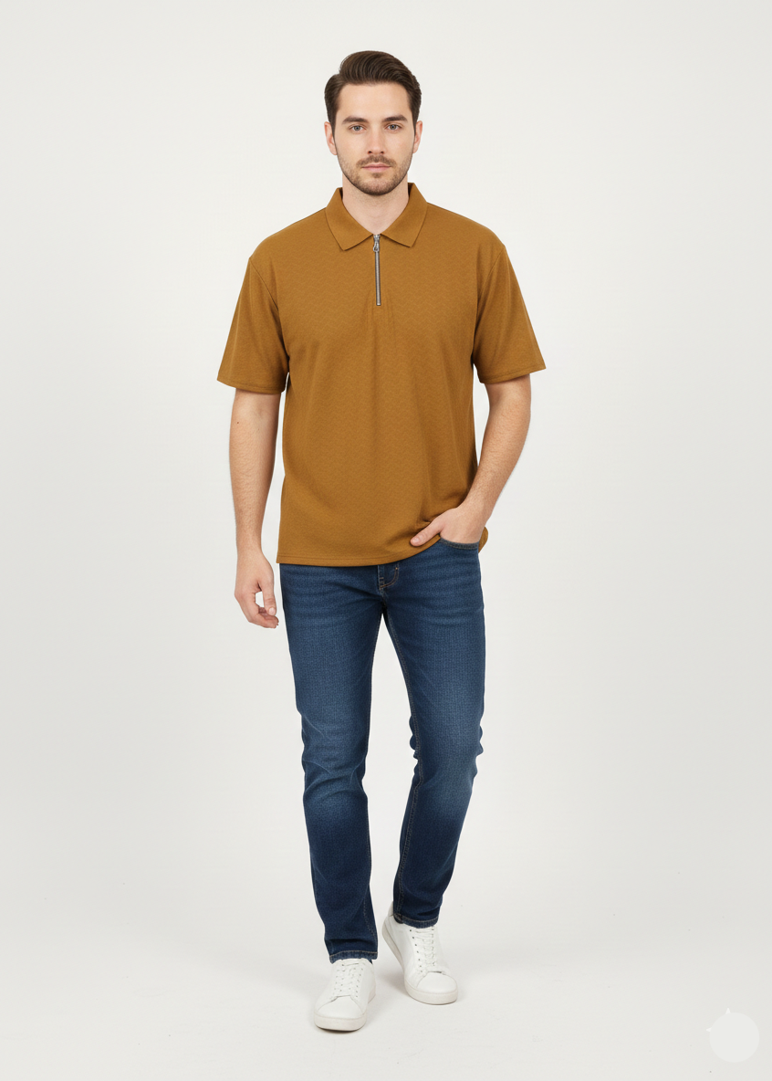 Men's Polo T-shirt - Brown Color (Western stop Brand) - MPT-11