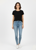 Women’s Black Casual Short Sleeve T-Shirt Top (Sprial Brand)- W-8