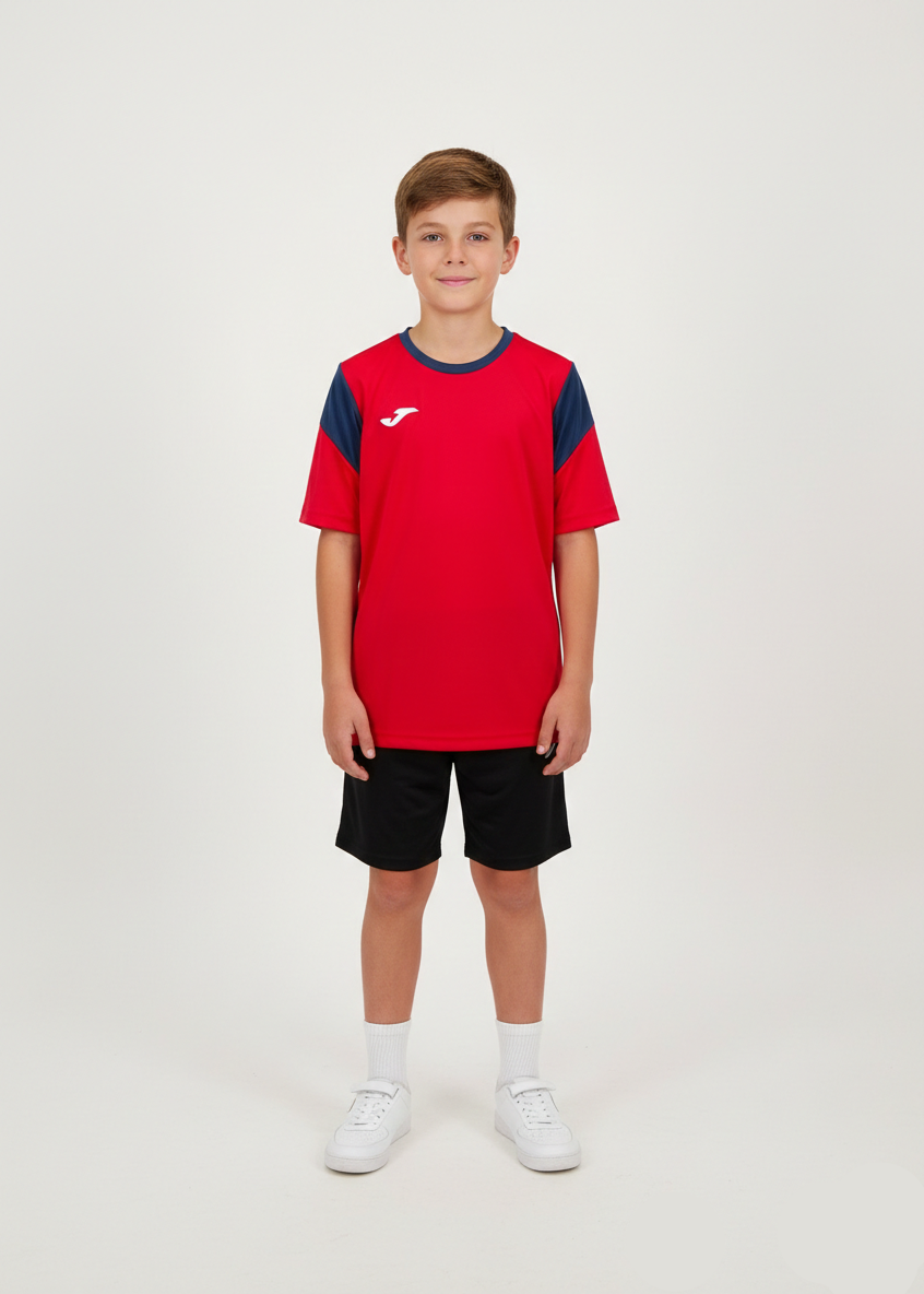 Kids Boys Dry Fit Half Sleeves T-shirt - Red  - BT-1