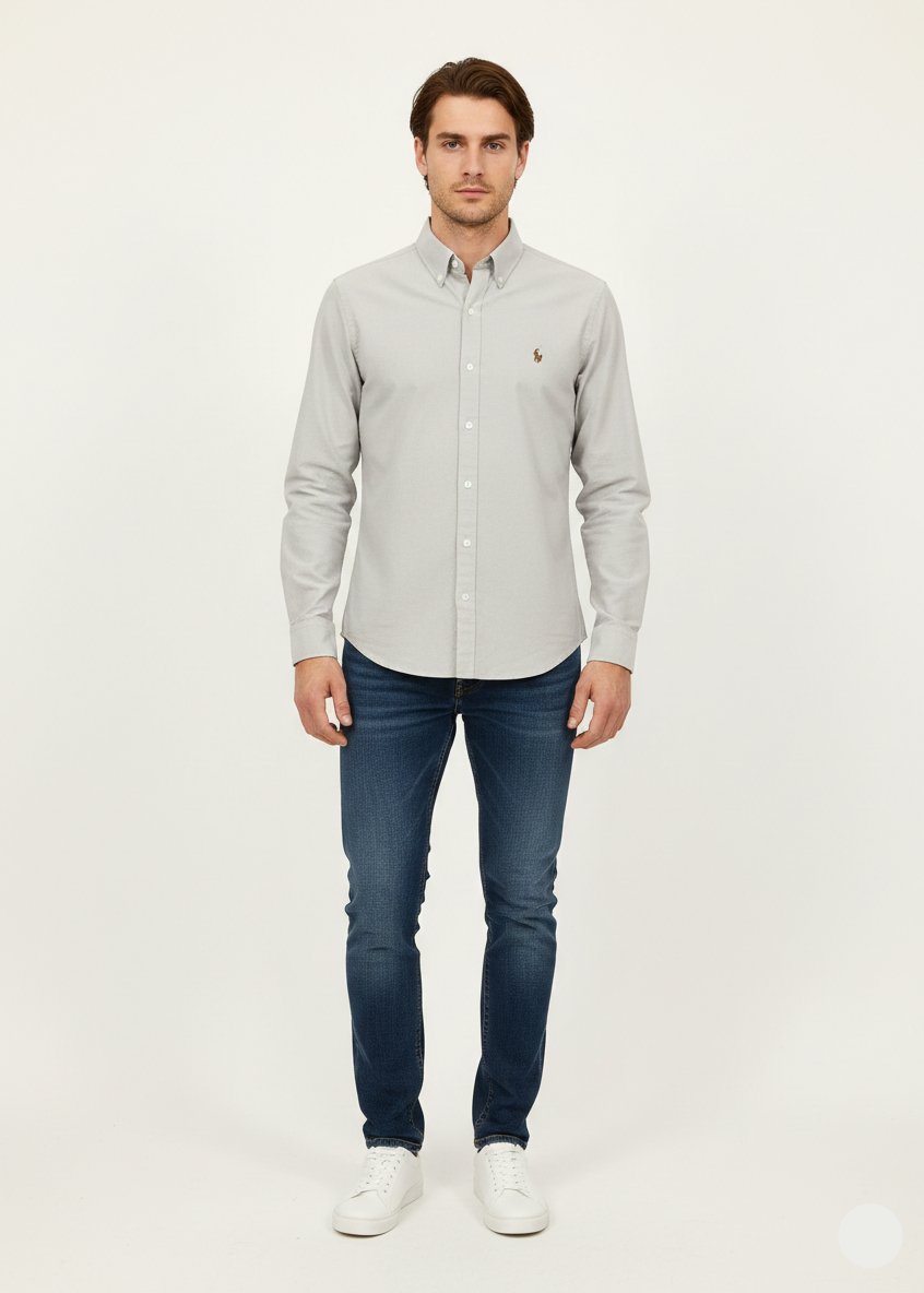 Men's Casual Shirt - Light Grey (Ralph Lauren Brand) MS-06