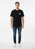 Men’s Island Theme Printed Black T-Shirt – Slim Fit MT- 21