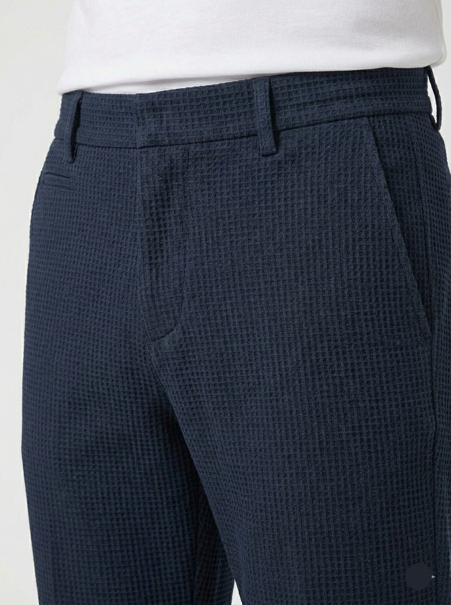 Men's Navy Blue Regular Fit Trousers MTR-12