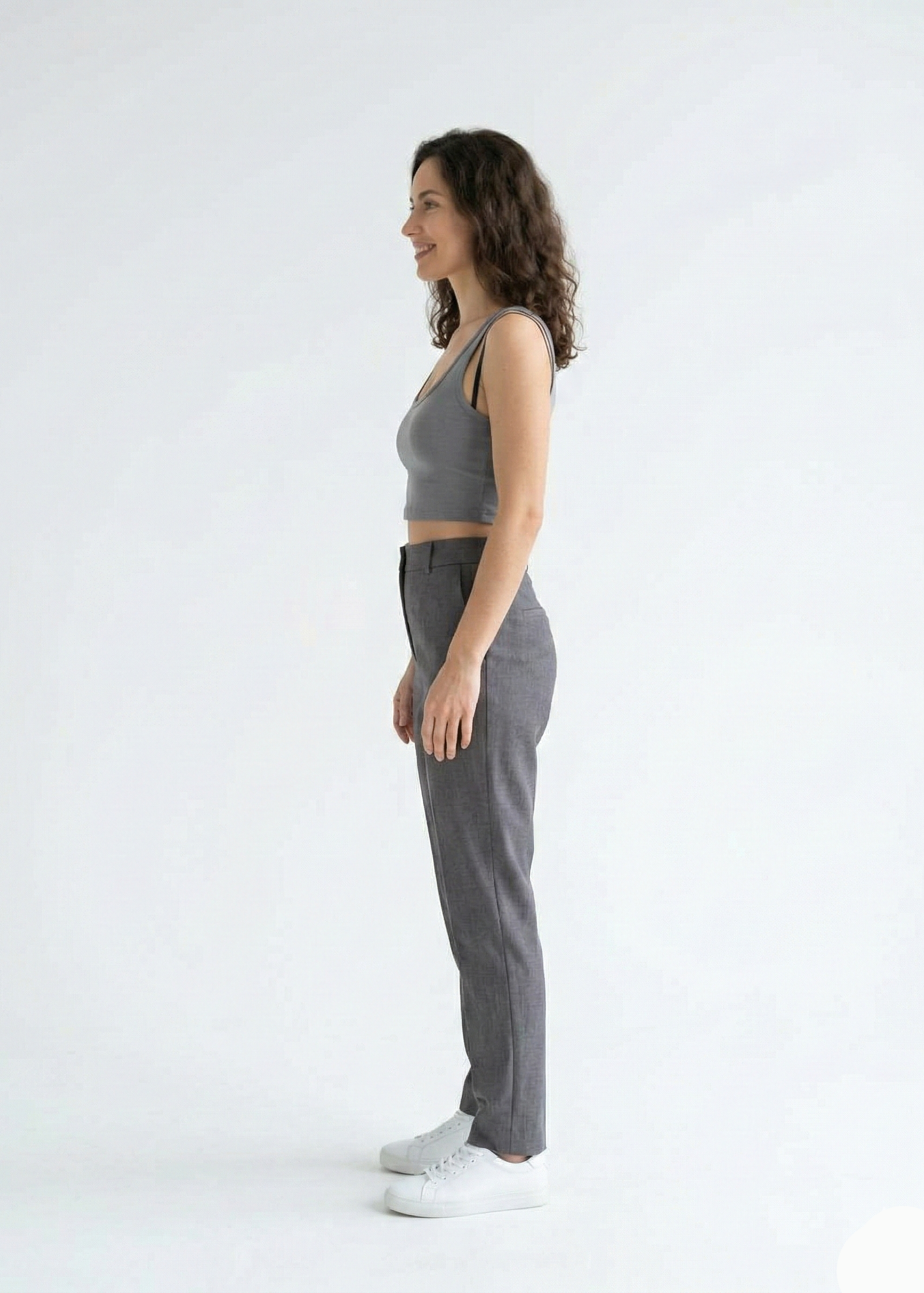 Cloud-Soft Cropped Tank in Slate - Grey