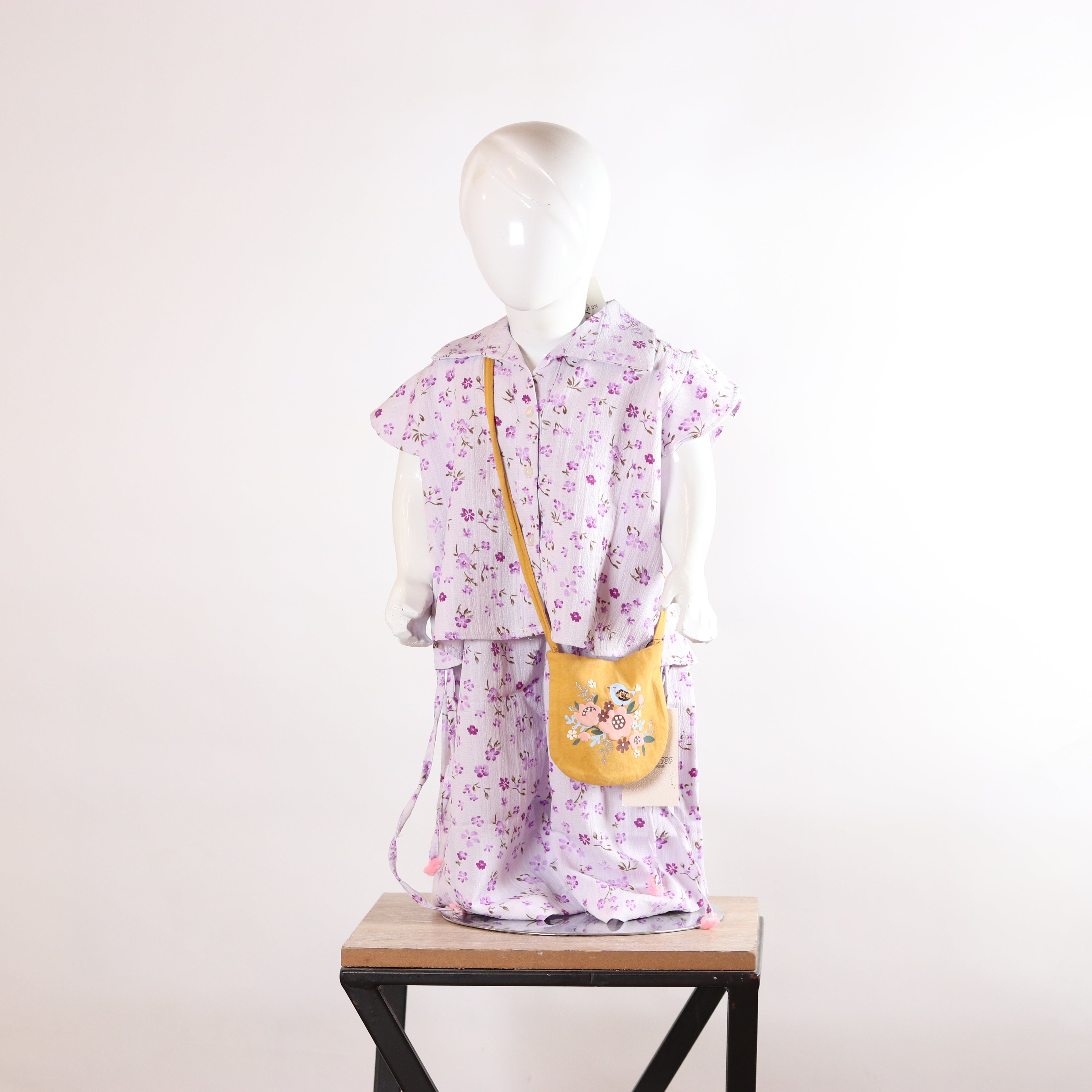 Lily Girls’ Purple Floral Cotton Co-ord Set