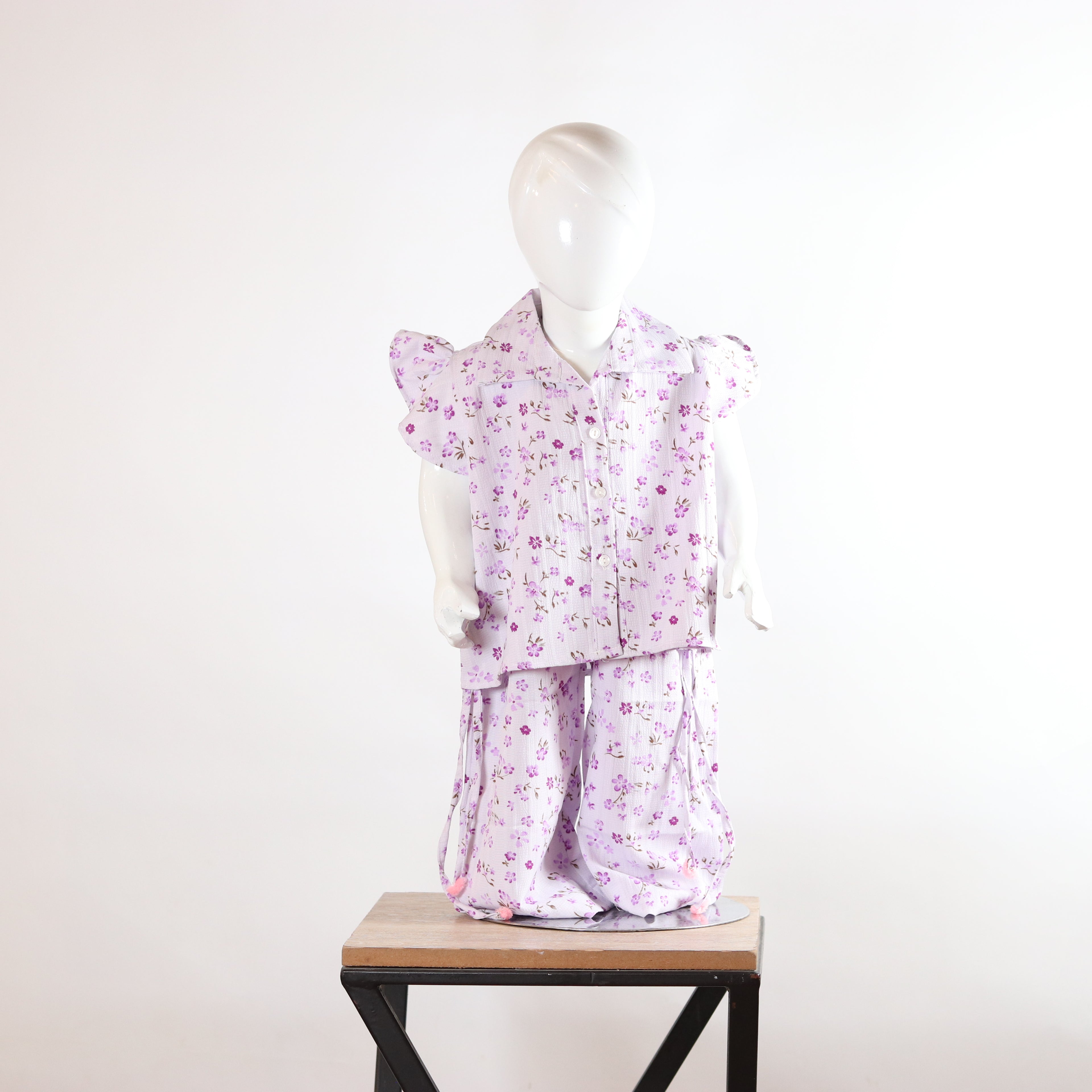Lily Girls’ Purple Floral Cotton Co-ord Set