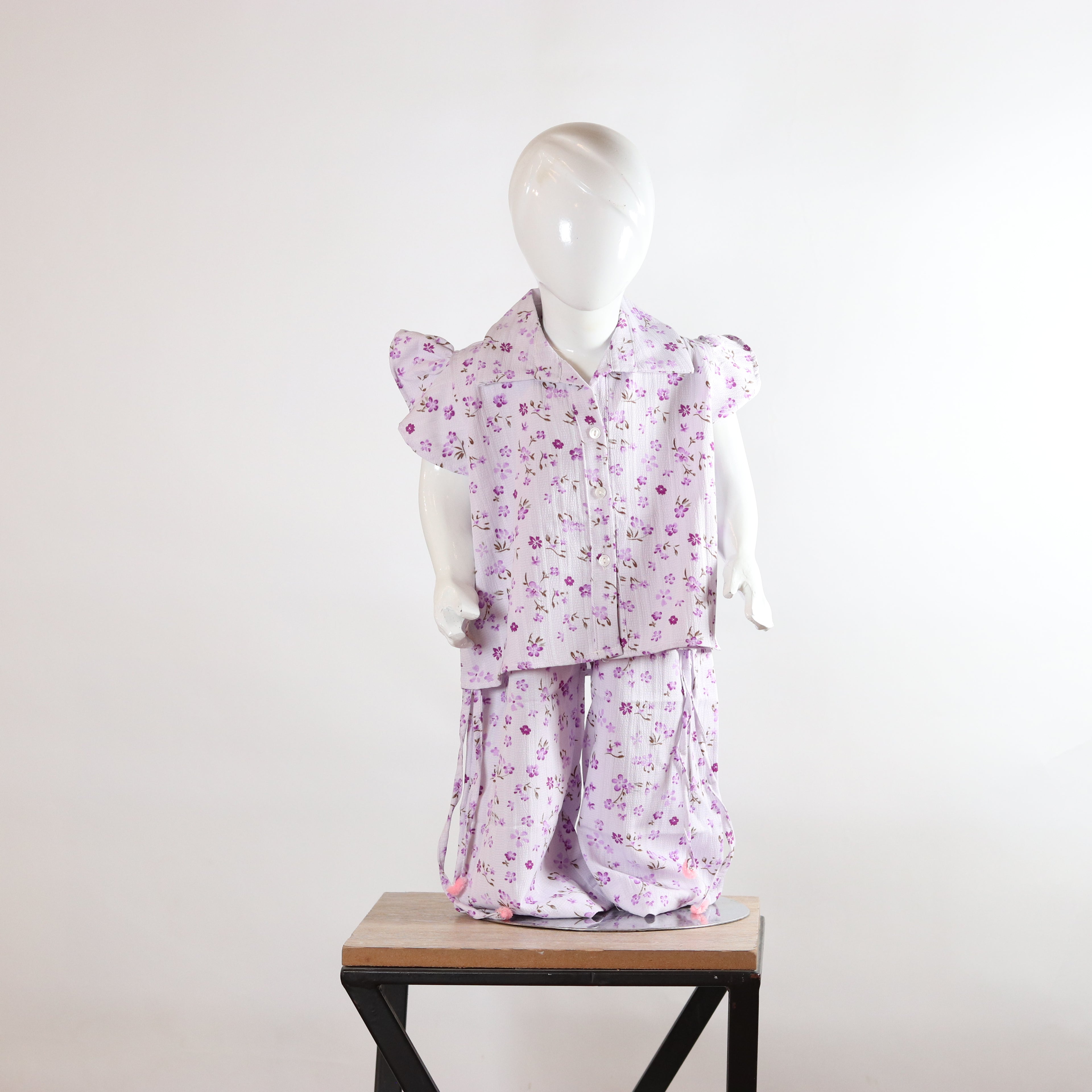 Lily Girls’ Purple Floral Cotton Co-ord Set