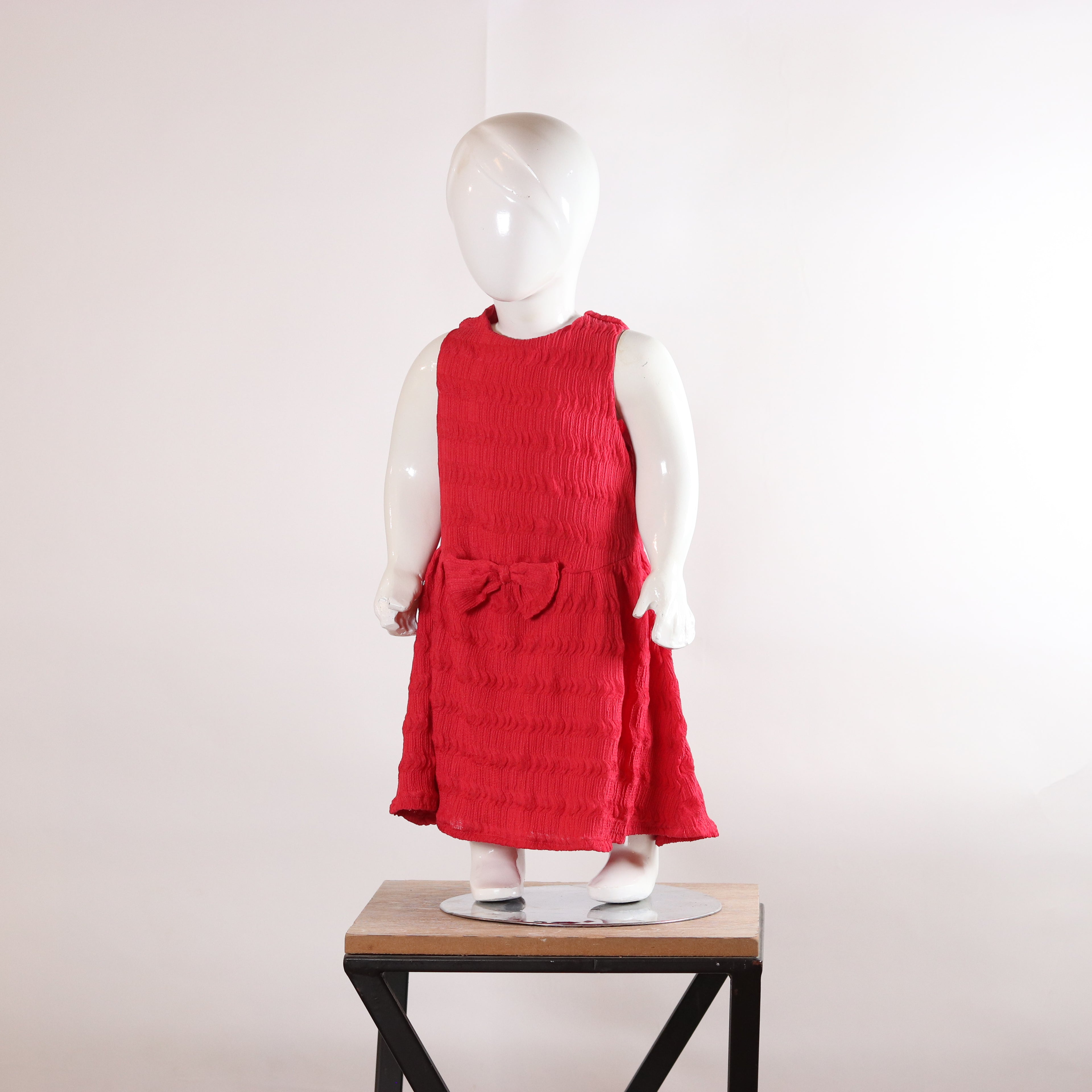 Lily Rust Orange Ruffle-Sleeve Girls’ Frock