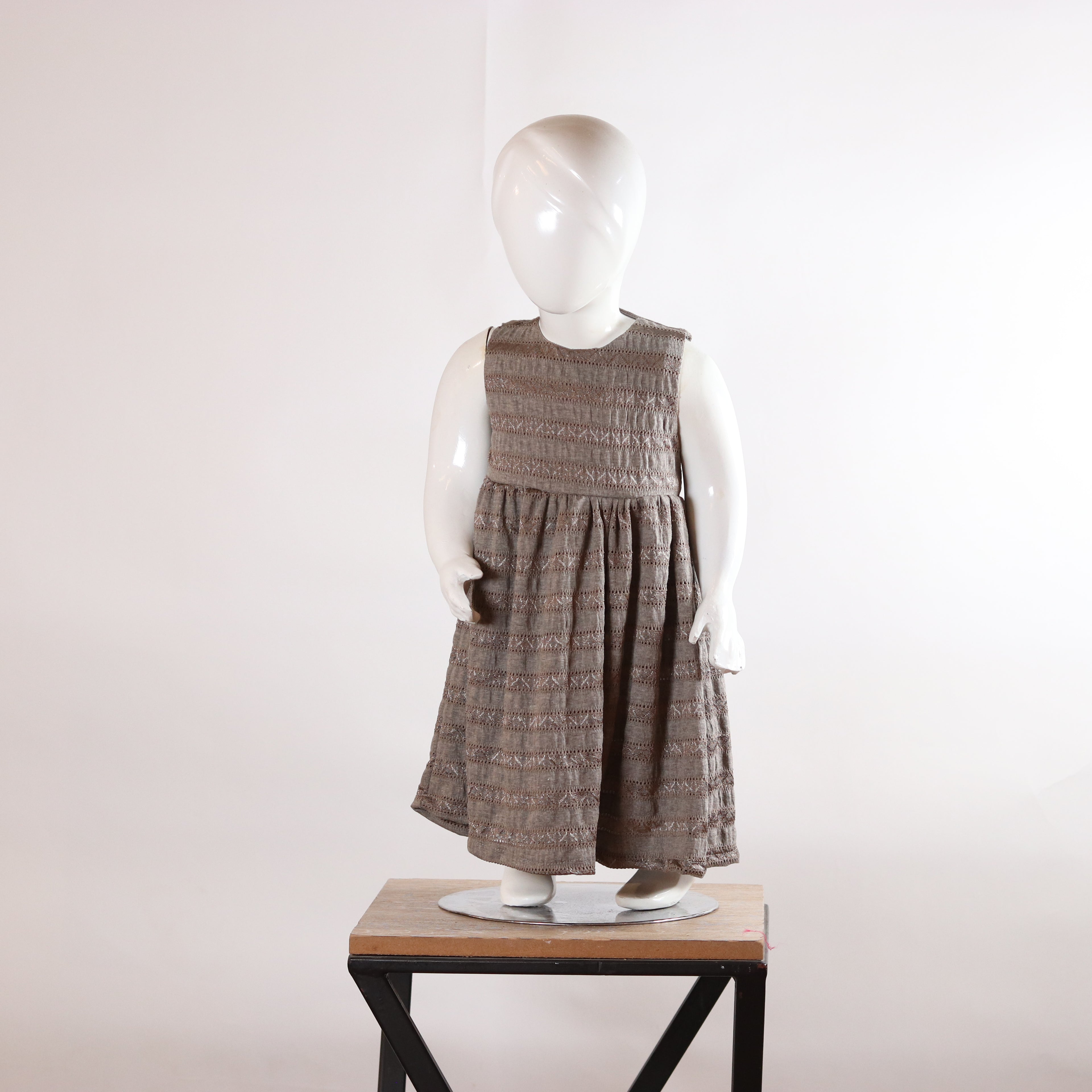 Lily Mocha Embroidered Girls’ Frock