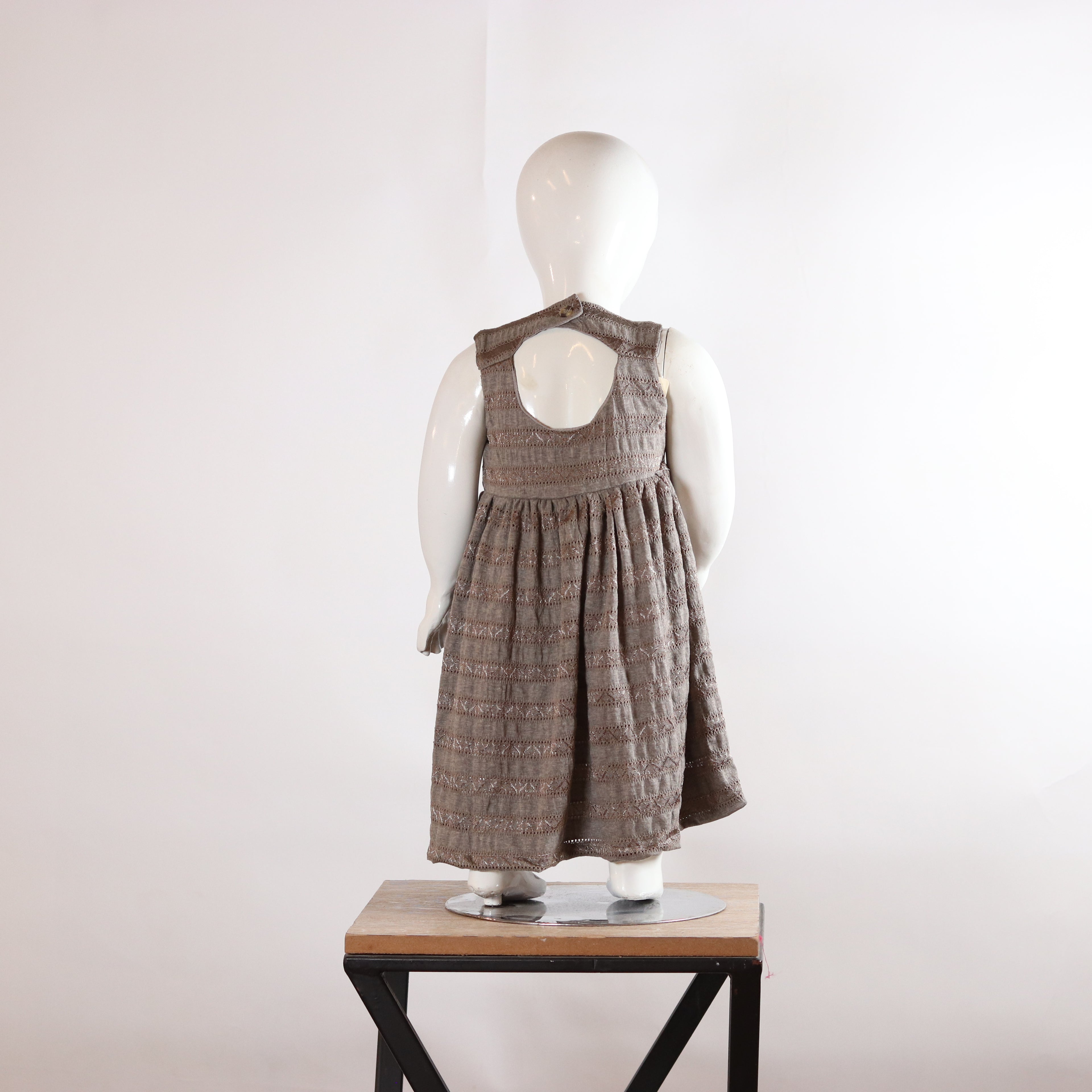 Lily Mocha Embroidered Girls’ Frock