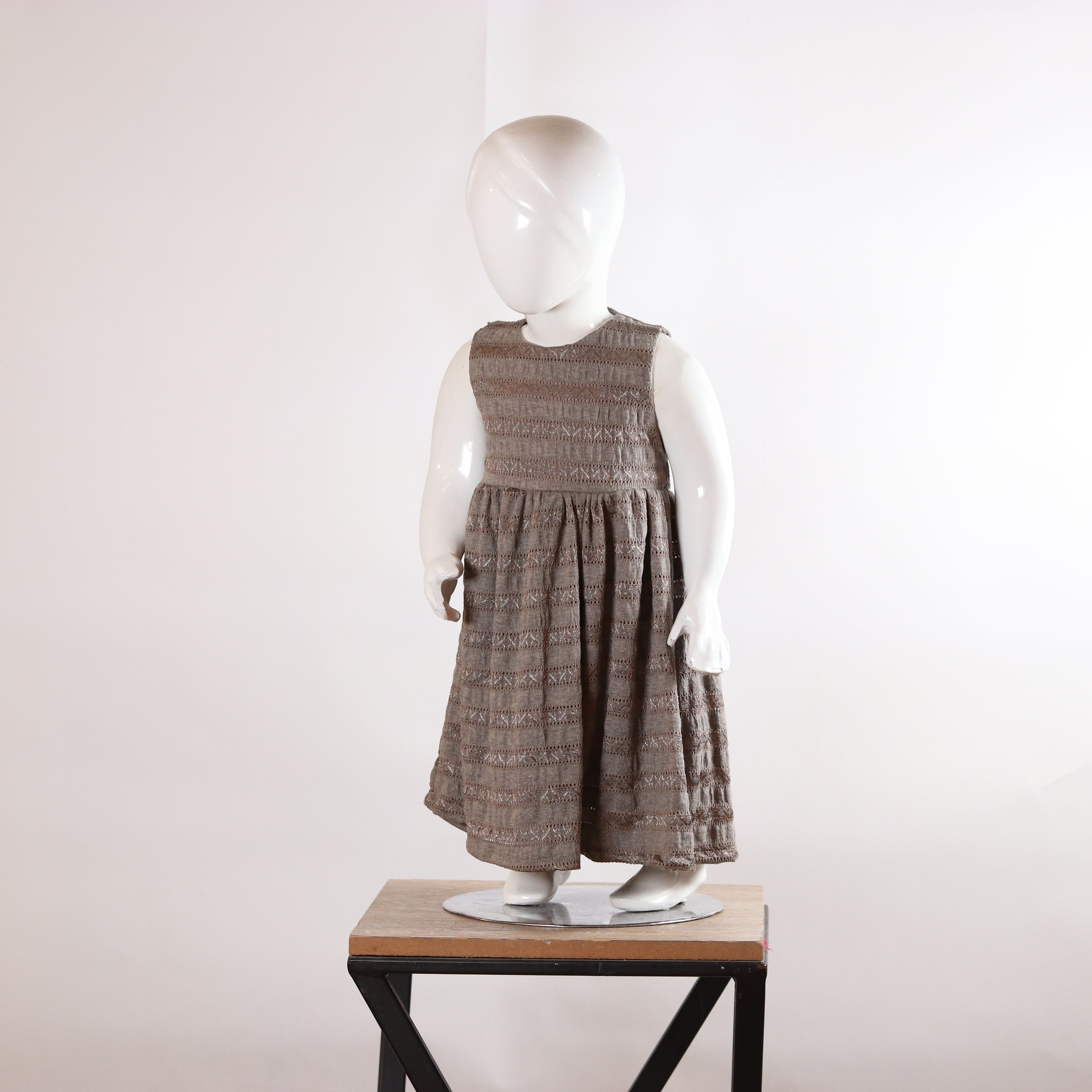 Lily Mocha Embroidered Girls’ Frock