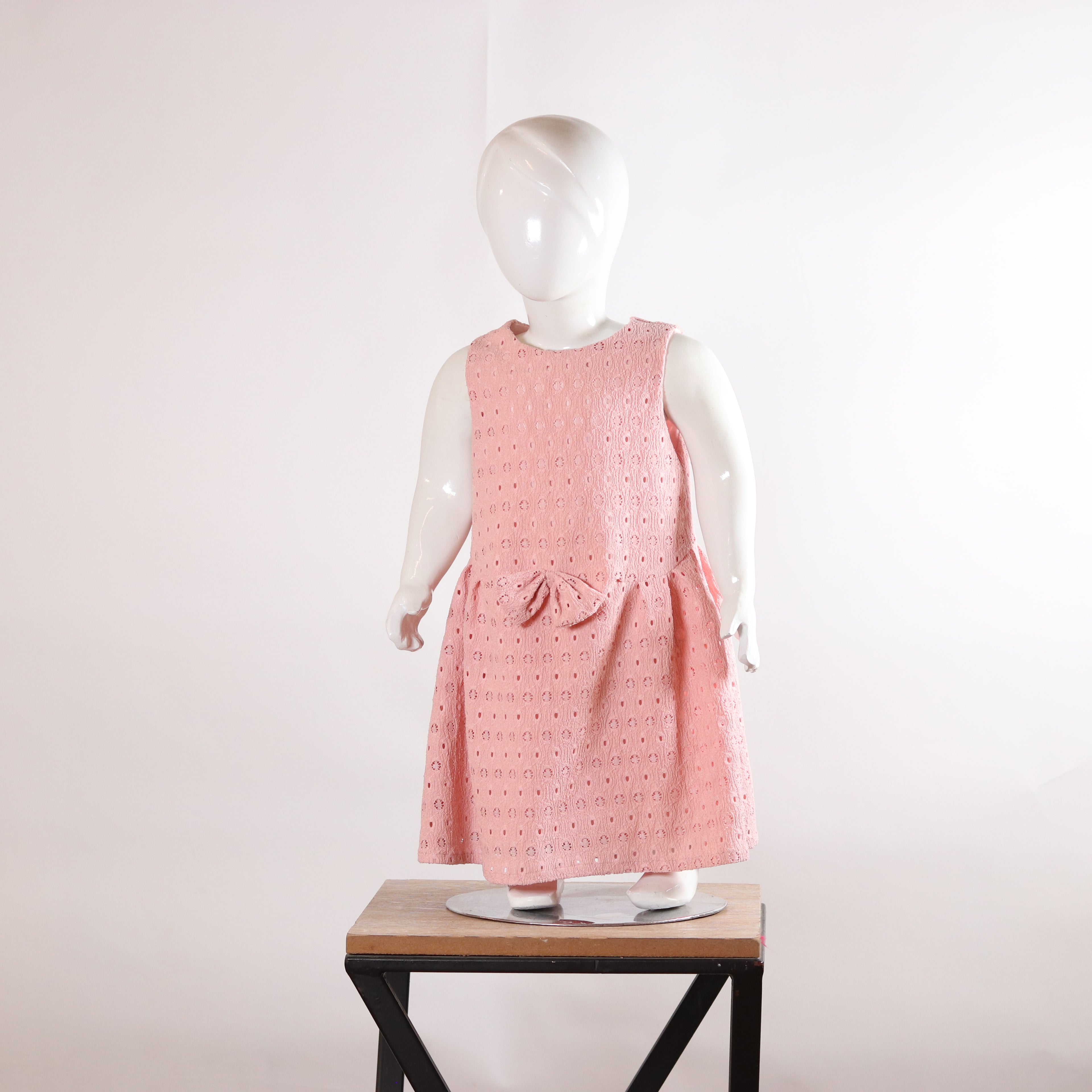 Lily Blush Pink Bow-Detail Girls’ Frock