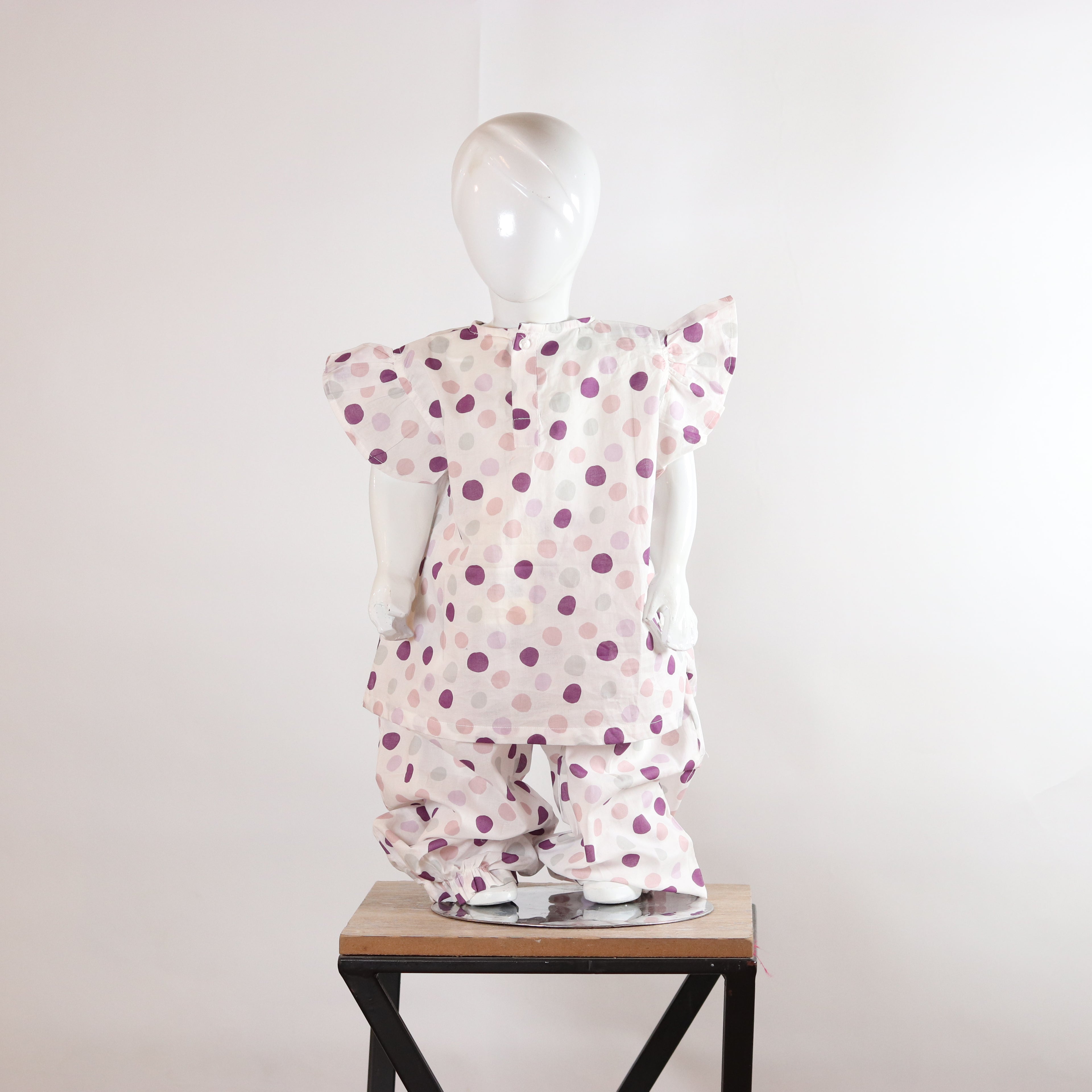 Lily Pastel Polka Dot Girls’ Cotton Co-ord Set