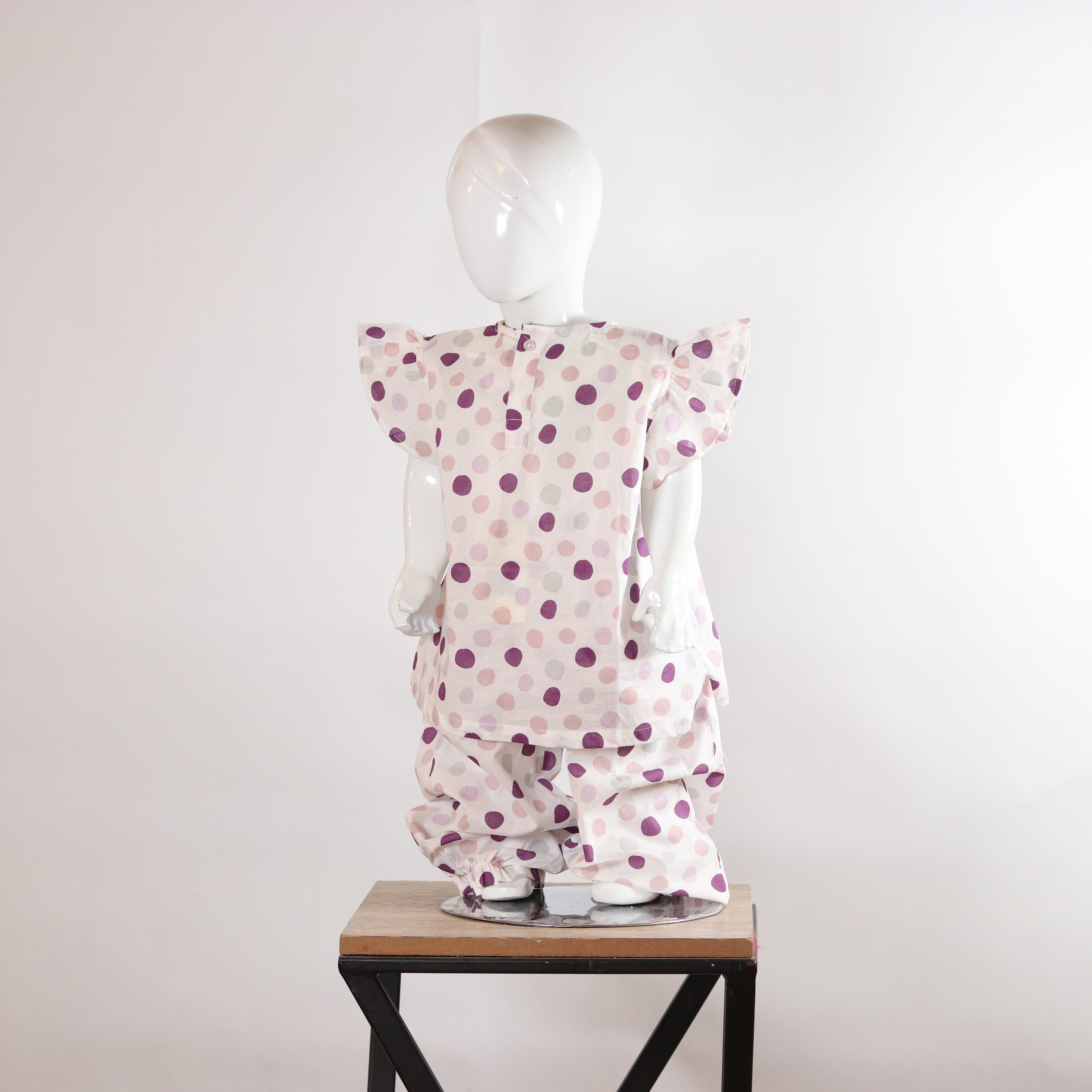 Lily Pastel Polka Dot Girls’ Cotton Co-ord Set