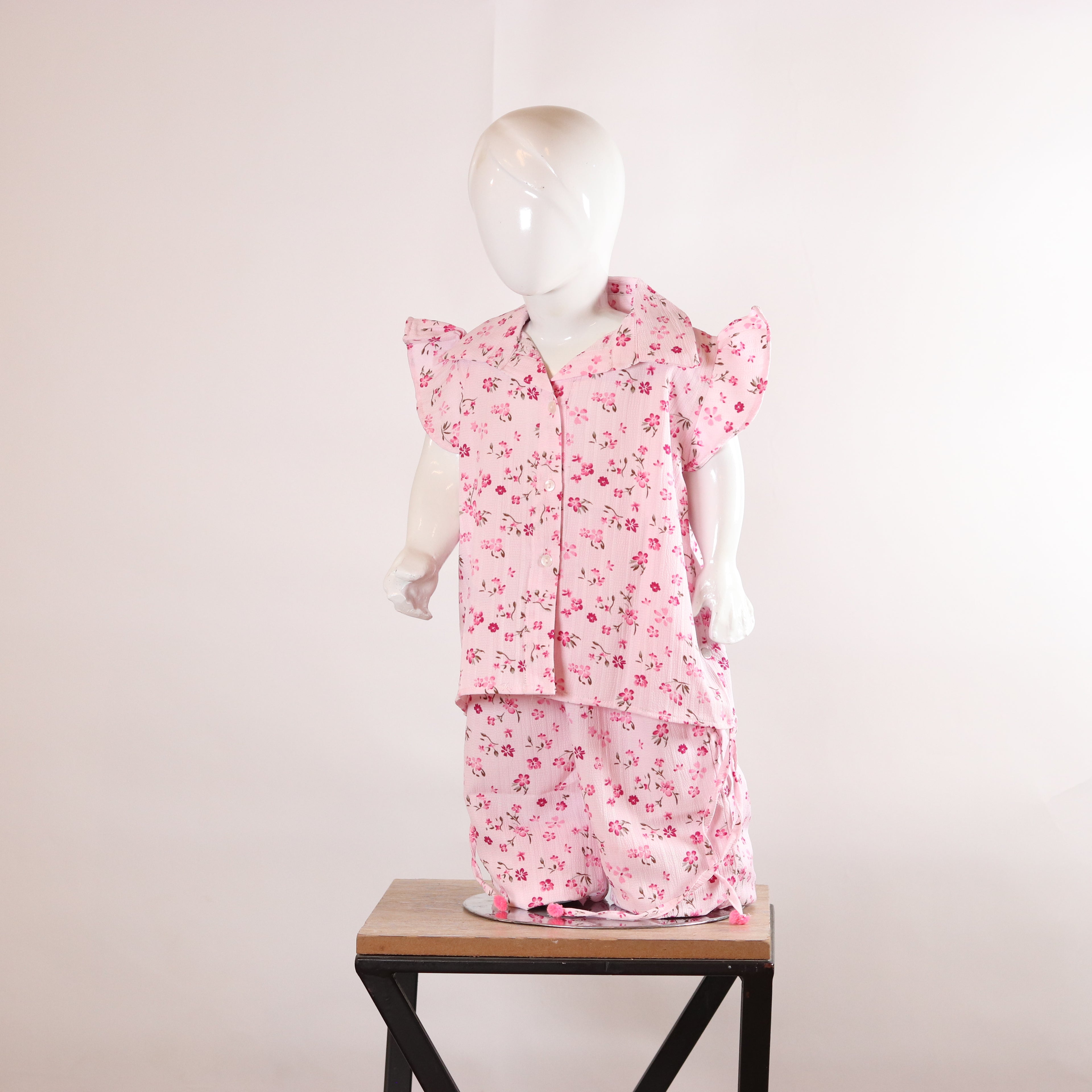 Lily Pink Blossom Girls’ Cotton Co-ord Set