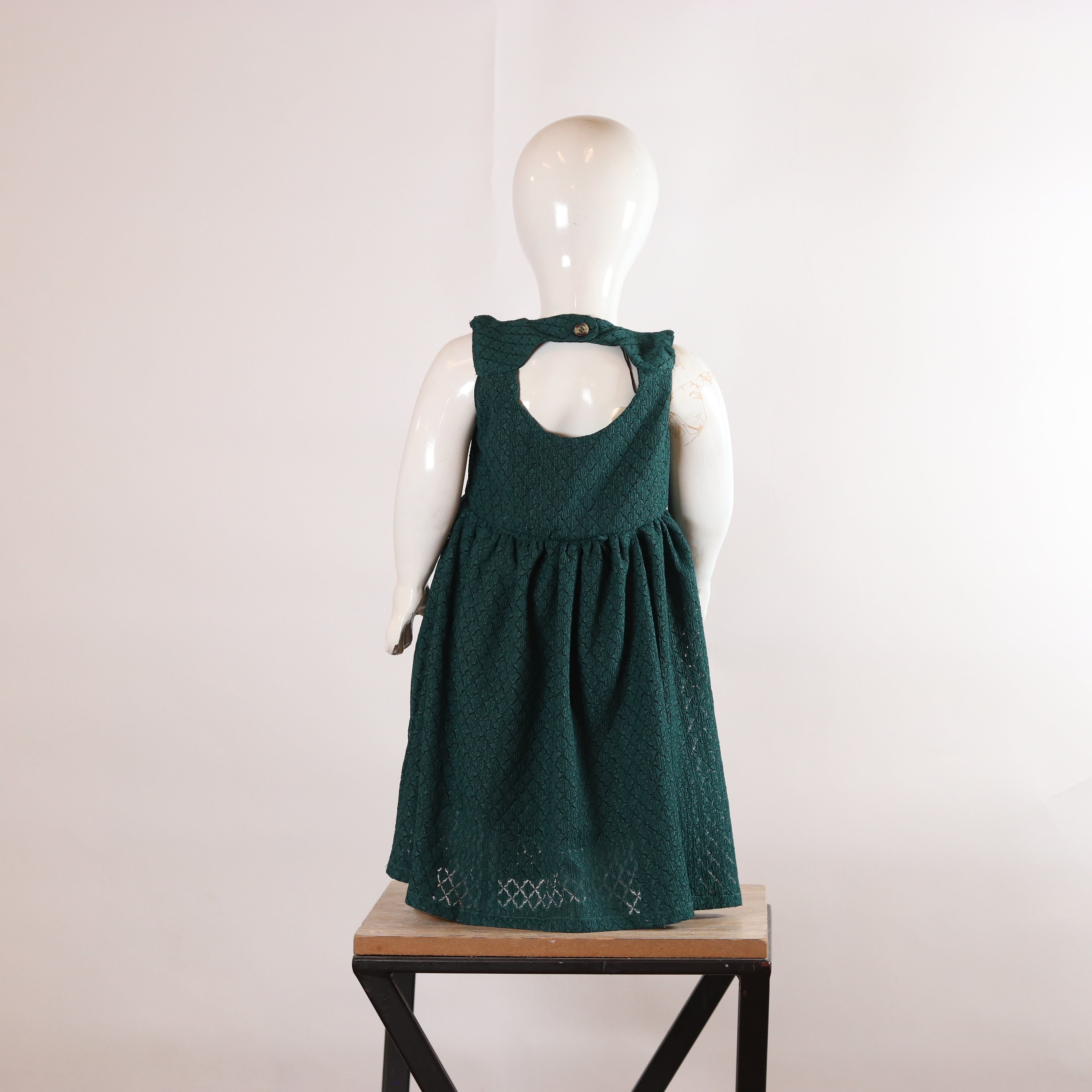 Lily Emerald Green Textured Girls’ Frock