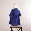 Lily Royal Blue Ruffle-Sleeve Girls’ Frock