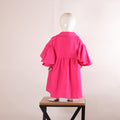 Lily Hot Pink Ruffle-Sleeve Girls’ Frock