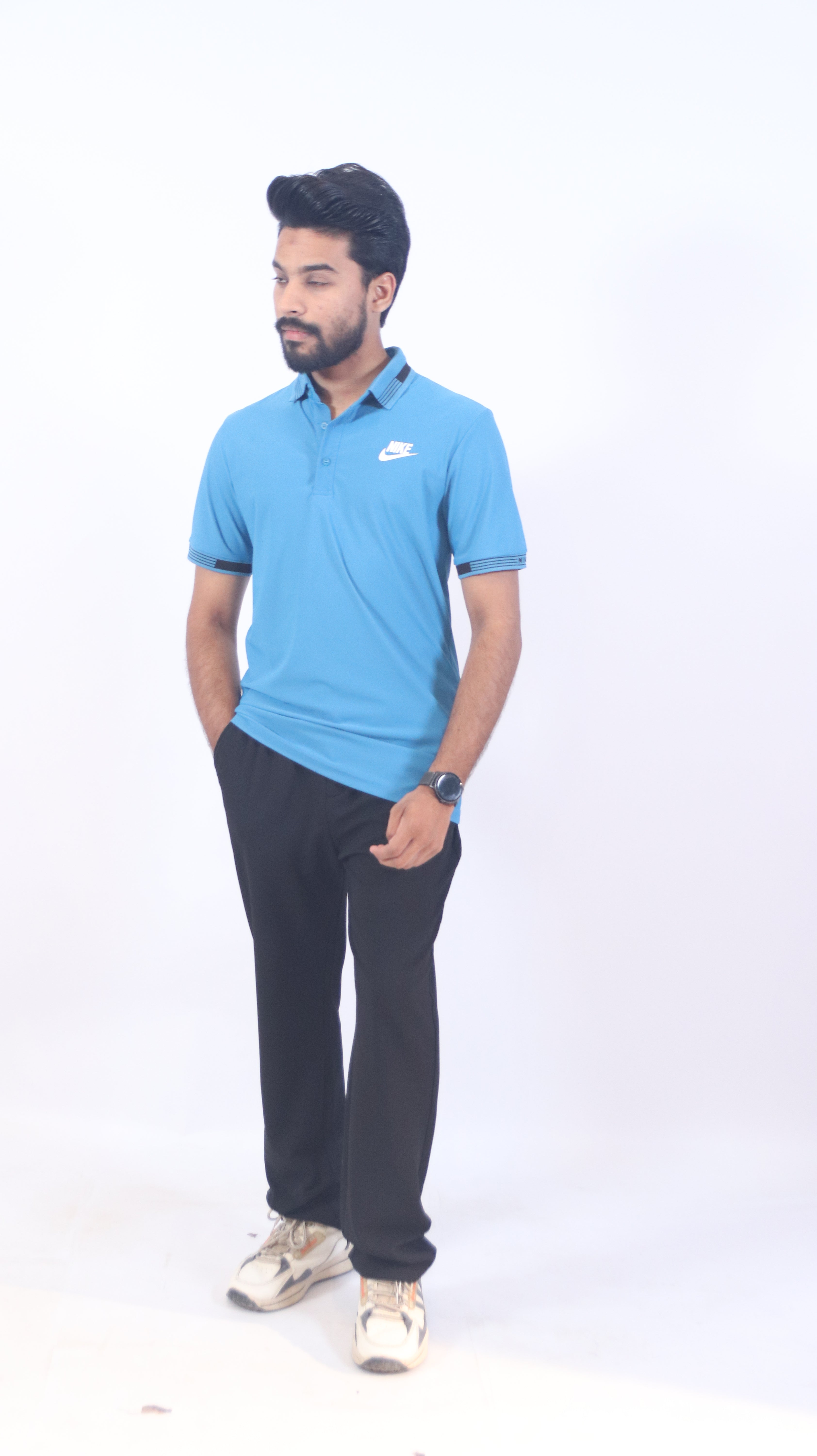 Aqua Blue Performance Polo Shirt