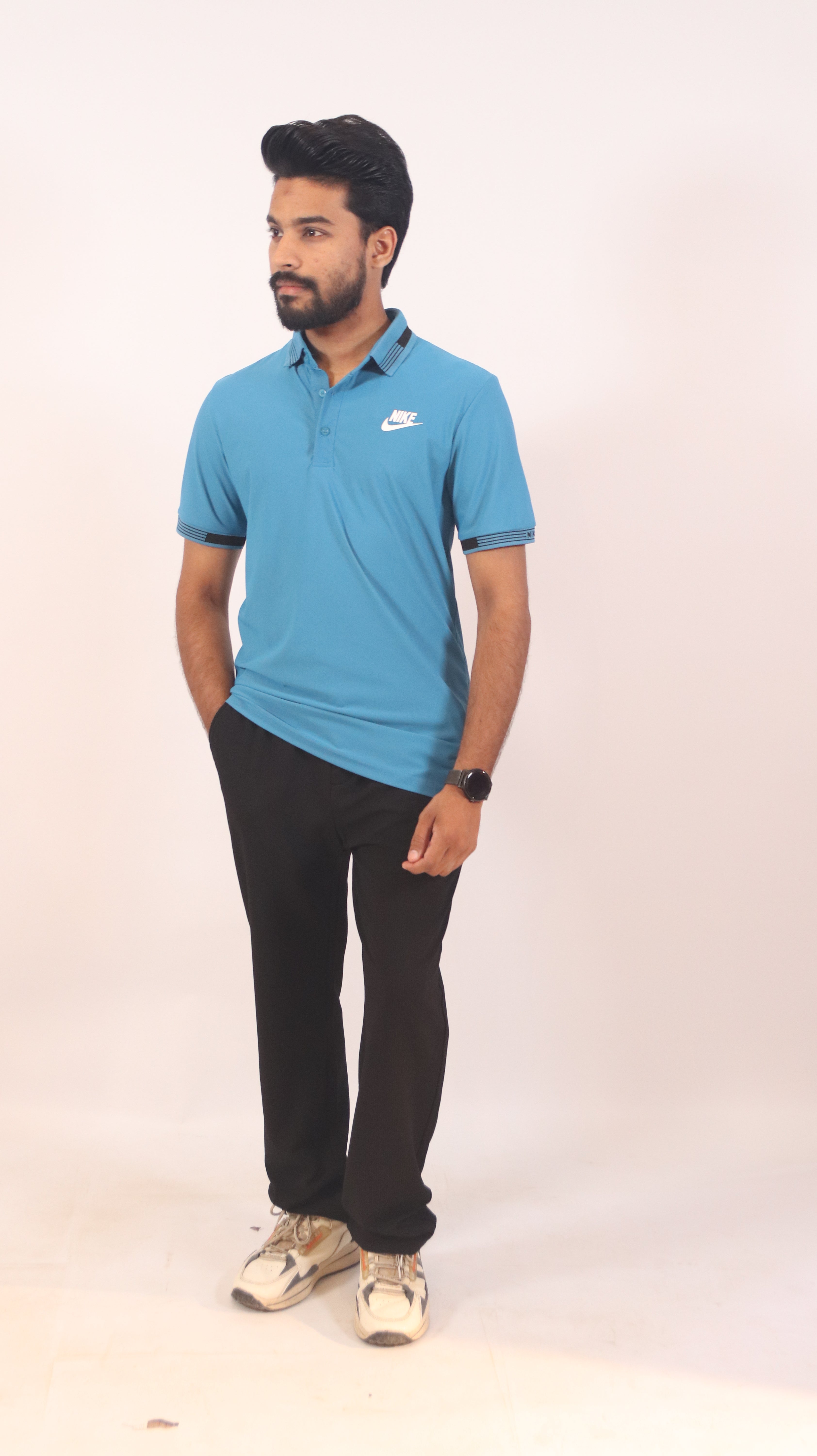 Aqua Blue Performance Polo Shirt
