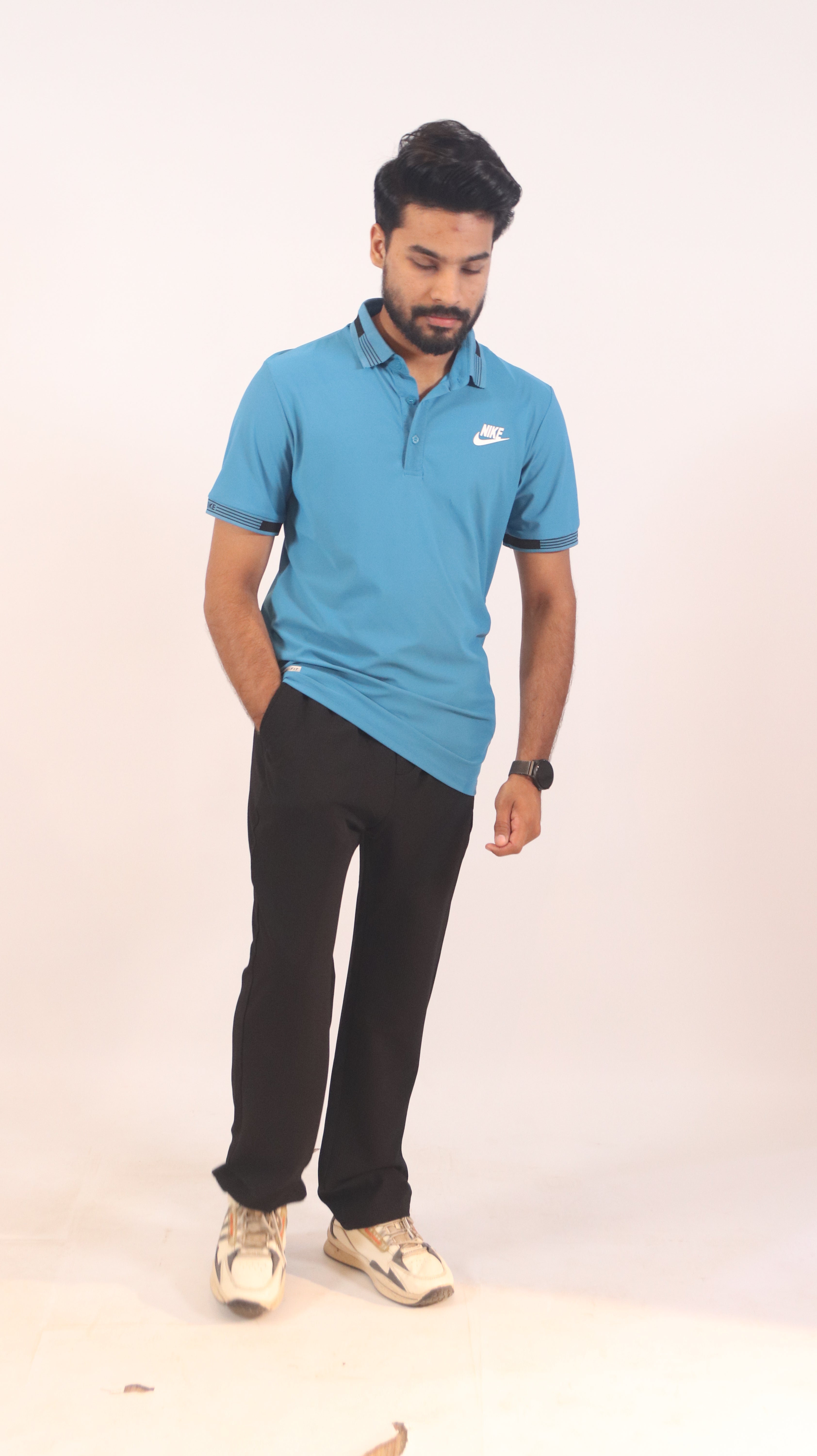Aqua Blue Performance Polo Shirt