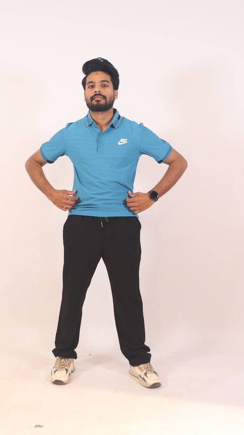 Aqua Blue Performance Polo Shirt