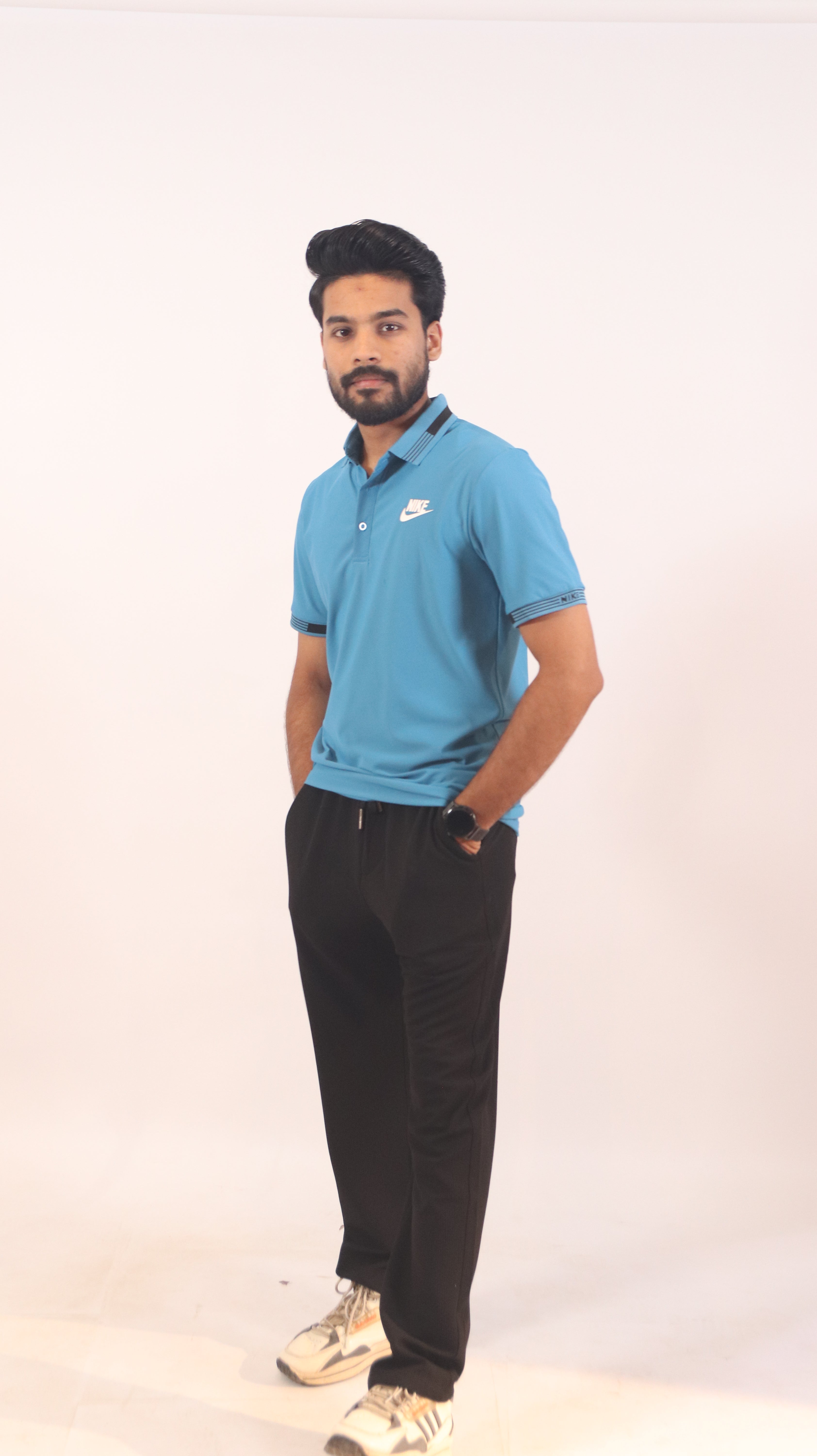 Aqua Blue Performance Polo Shirt