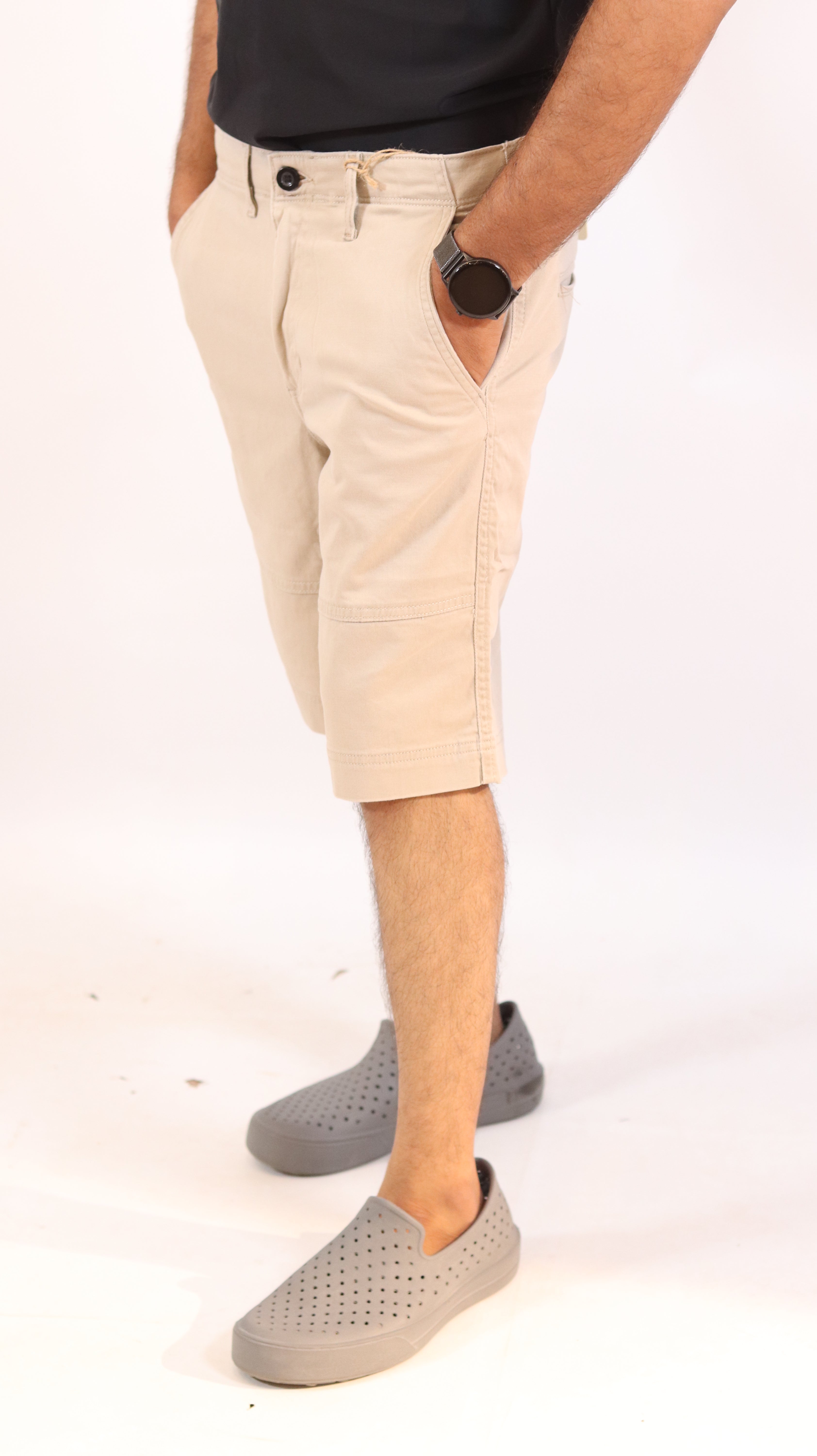 Sand Beige Utility Shorts