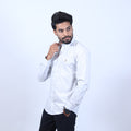 Sky Blue Micro-Check Casual Shirt