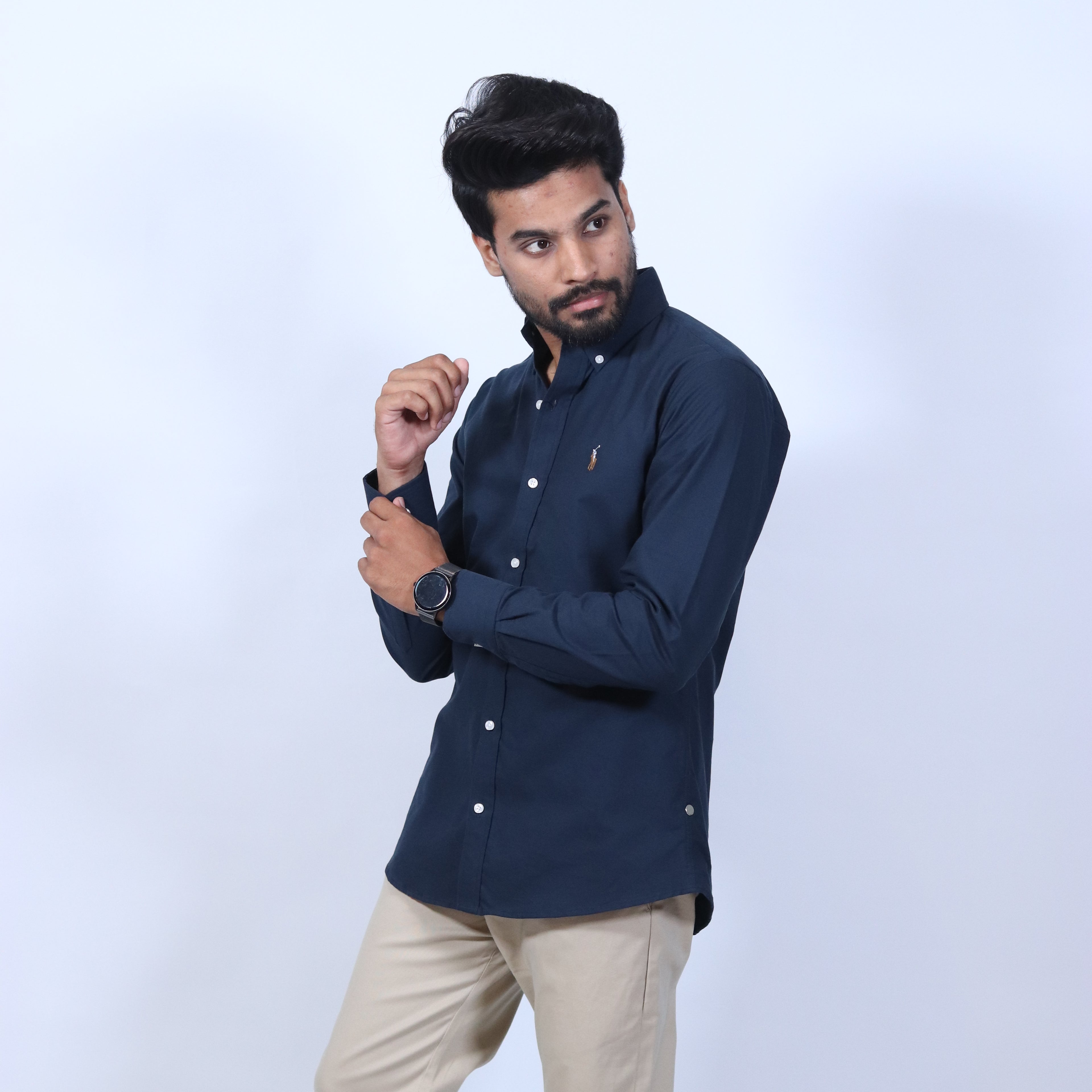 Classic Navy Blue Casual Shirt